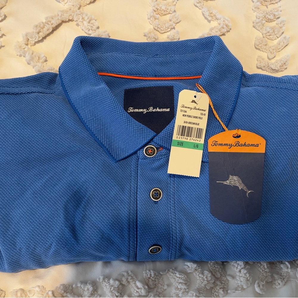 Tommy Bahama Blue Polo Shirt Classic Design